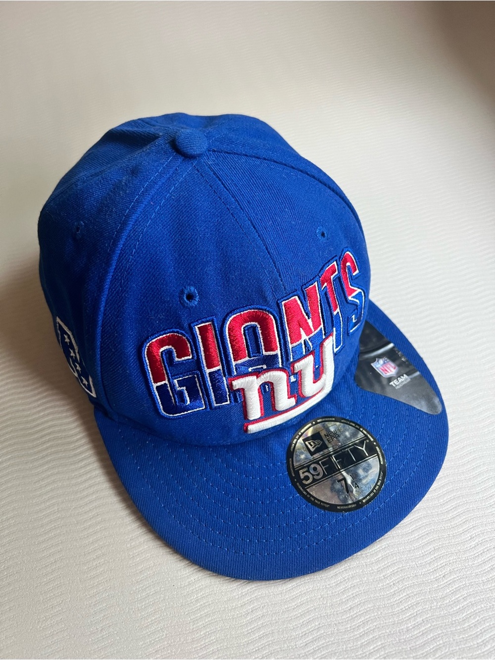 New Era Blue New York Giants 59FIFTY Fitted Hat NWT size 7 1/4